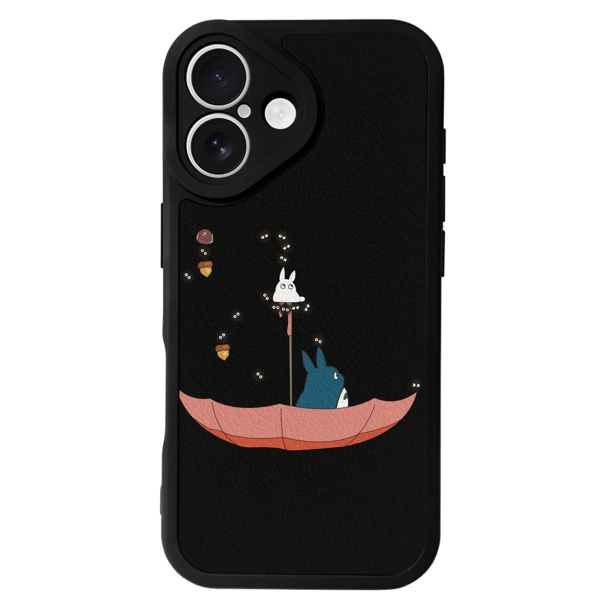 となりのトトロ グッズ トトロ - IPhone 16シリーズ対応 ・ シリコンスマホケース ・ レザー調 ・ 高精度フィット ・ 耐衝撃 ・ ワイヤレス充電対応 ・ 精密カット